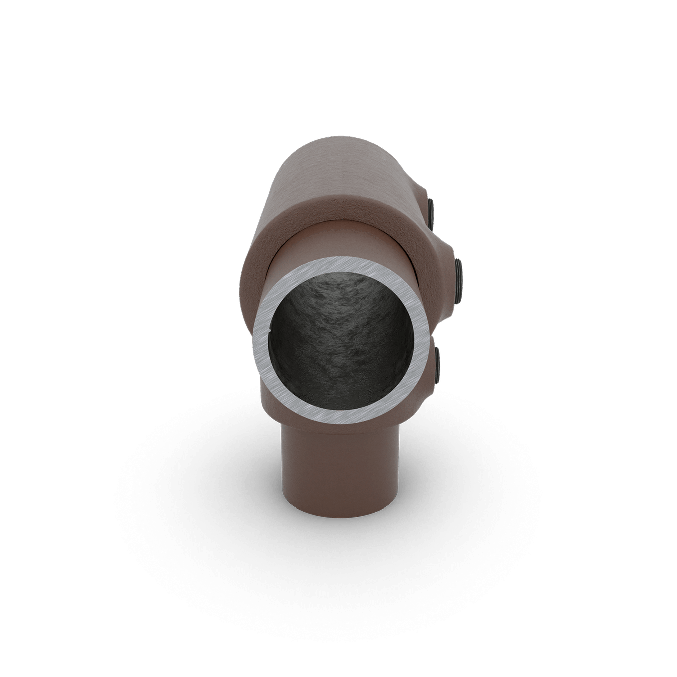 Buiskoppeling Lang T-stuk - vintage bruin-C / 33,7 mm